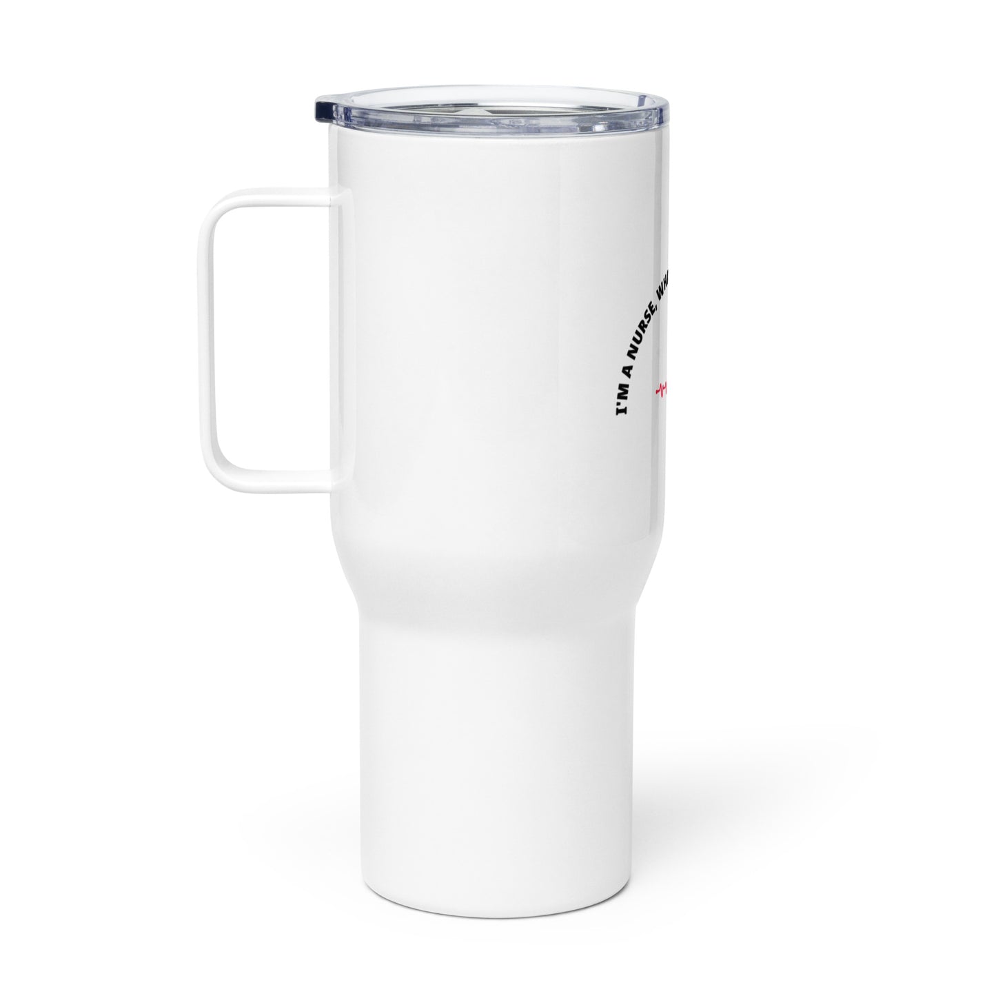 Travel mug with a handle